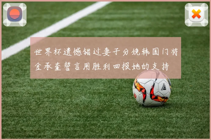 世界杯遗憾错过妻子分娩韩国门将金承奎誓言用胜利回报她的支持